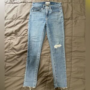 Loft Raw Hem Petite Skinny Jeans